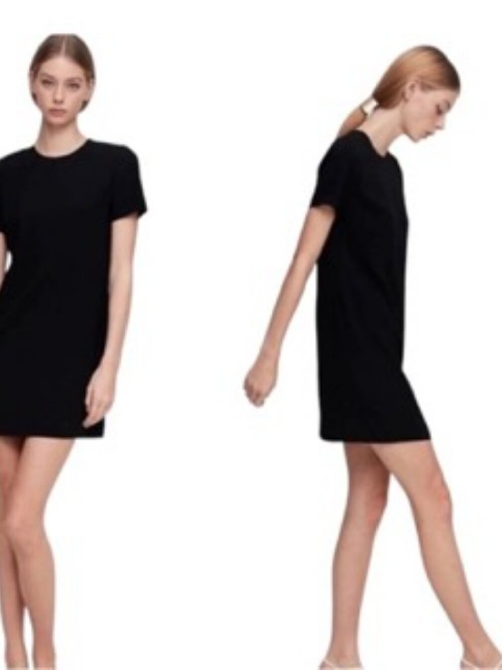 Aritzia Babaton Patricio Classic Black Short Sleeve Shift Dress